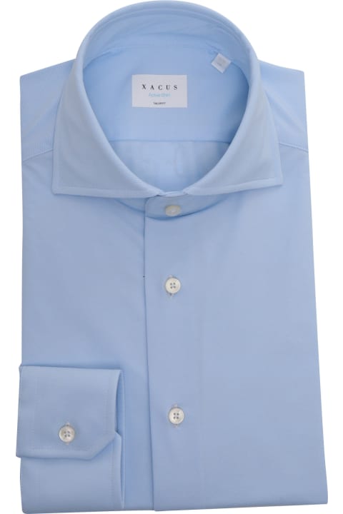 Xacus Clothing for Men Xacus Light Blue Striped Shirt With Pocket