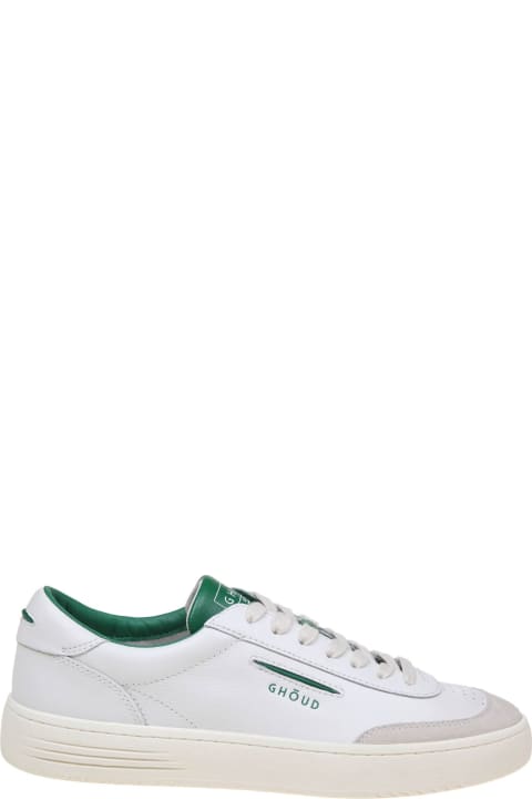 Shoes for Men GHOUD Lido Low Sneakers In White/green Leather And Suede