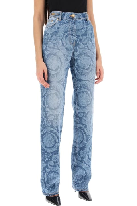 Versace Clothing for Women Versace 'barocco' Blue Cotton Jeans