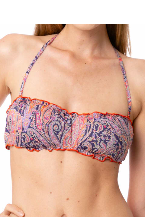 Swimwear for Women MC2 Saint Barth Woman Bandeau Top Swimsuit With Liberty Print | Made With Liberty Fabric