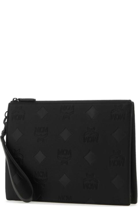 Clutches for Women MCM Black Leather Pouch
