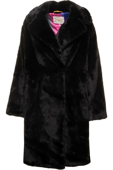 'imani' Black Faux Fur Jacket Woman Apparis