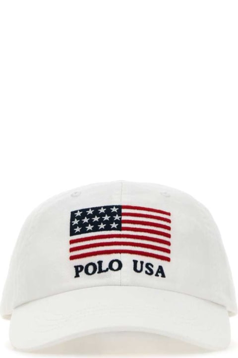Hats for Women Polo Ralph Lauren White Cotton Baseball Cap