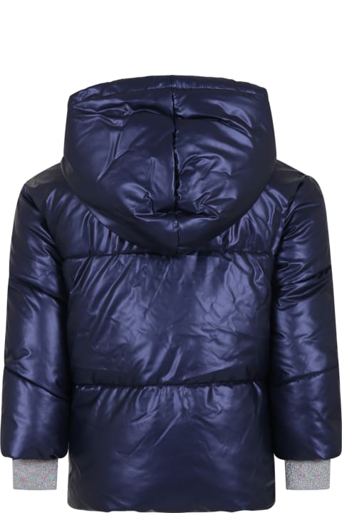 ガールズ Billieblushのトップス Billieblush Blue Padded Coat With Sequined Logo For Girl