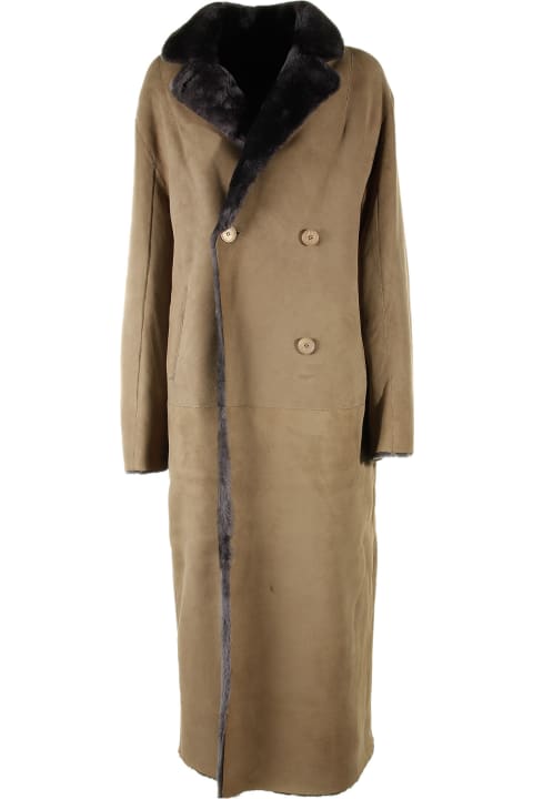 Danielle Long Coat With Sheepskin Buttons