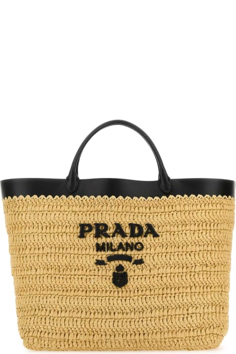 Totes for Women Prada Raffia Shopping Bag
