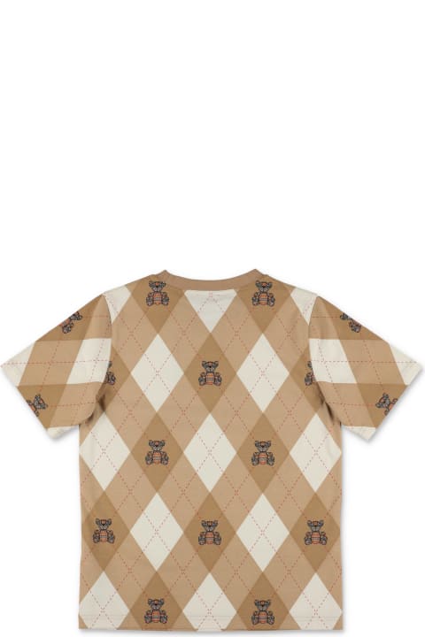 Burberry T-Shirts & Polo Shirts for Boys Burberry Burberry T-shirt Cedar Bear Beige In Jersey Di Cotone Bambino