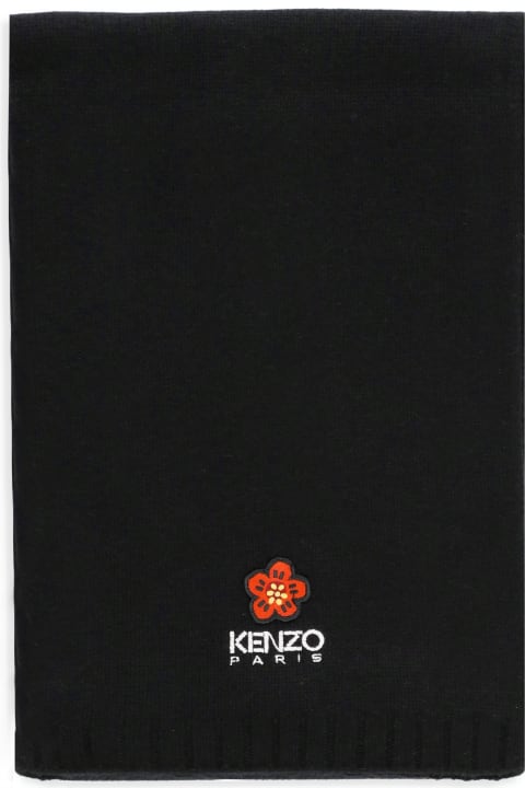 Kenzo Scarves & Wraps for Women Kenzo Boke Flower Logo Embroidered Scarf