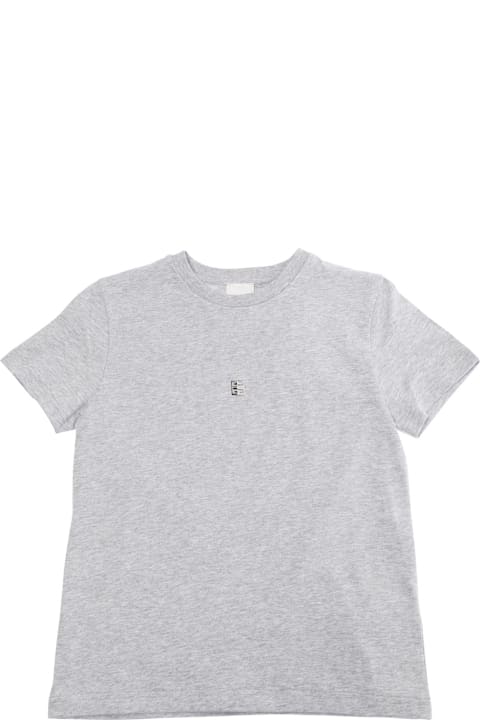 خصم على الأطفال Givenchy Grey Crewneck T-shirt With 4g Logo On The Front And Logo Lettering On The Rear In Cotton Boy