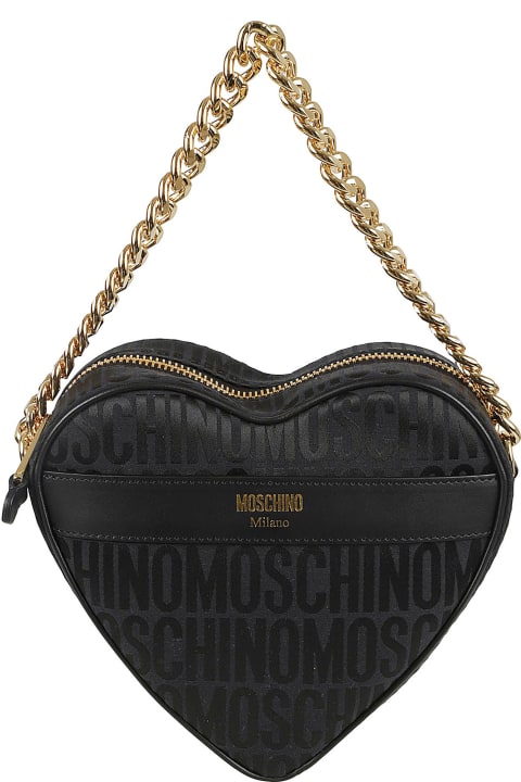 Moschino for Women Moschino Jacquard Logo Heart Shoulder Bag