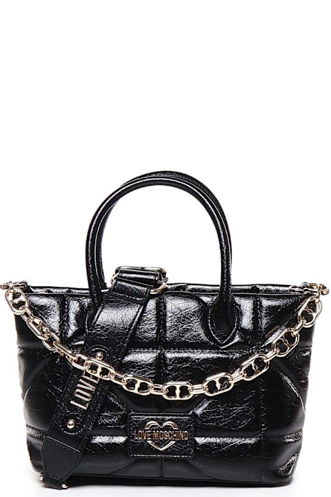 Love Moschino Shoulder Bags for Women Love Moschino Logo-lettering Chain Linked Crossbody Bag