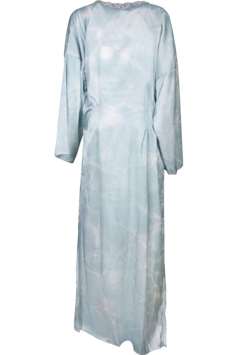 ウィメンズ新着アイテム Amen Amen Light Blue Marble Satin Kaftan Dress