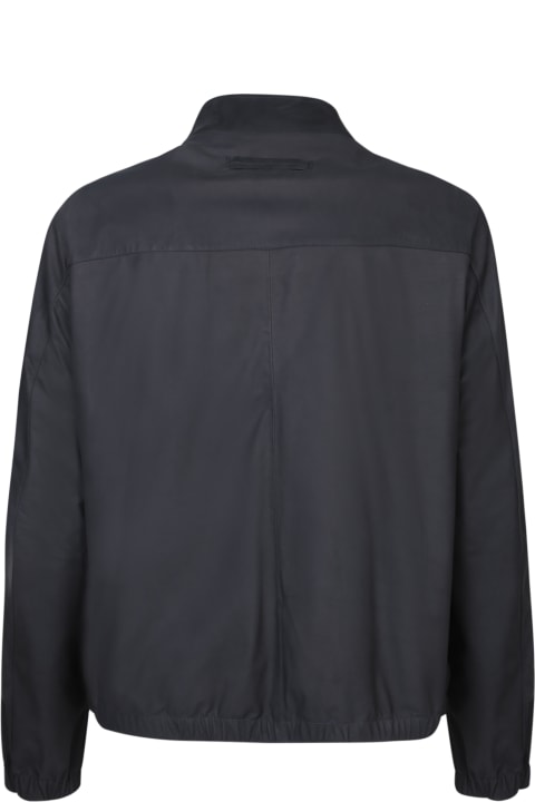 Zegna for Men Zegna Reversible Leather Jacket In Brown/blue