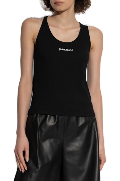 Homeware Palm Angels Logo Embroidered Ribbed Tank Top