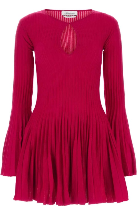Blumarine for Women Blumarine Fuchsia Wool Mini Dress