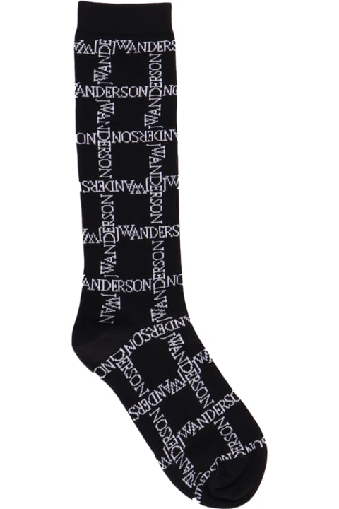 メンズ J.W. Andersonのアンダーウェア J.W. Anderson Men's Socks With All-over Logo Decoration