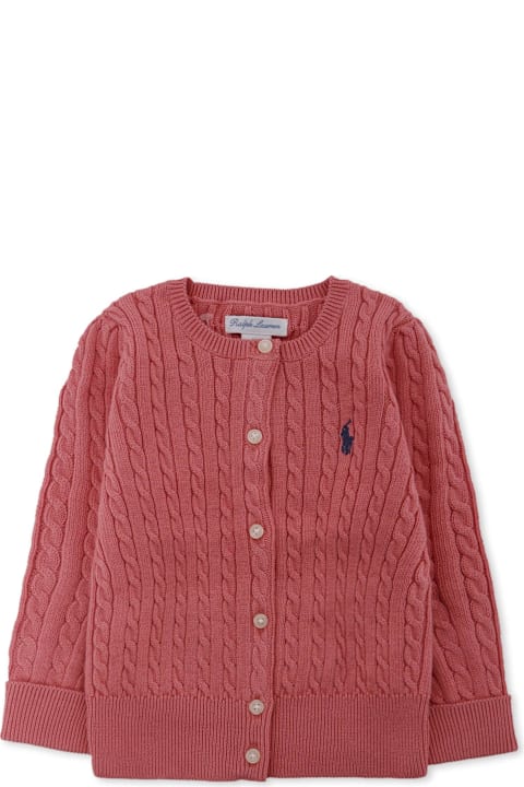 أدوات منزلية Ralph Lauren Pink Cardigan For Baby Girl With Horse