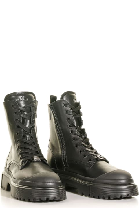 Hogan Boots for Women Hogan Amphibian H619 Combat Boots