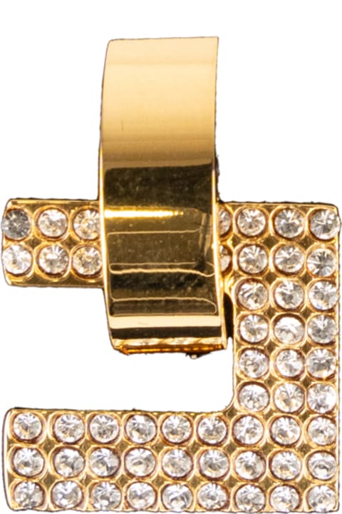 Jewelry Sale for Women Elisabetta Franchi Earrings With Logo Rhinestones
