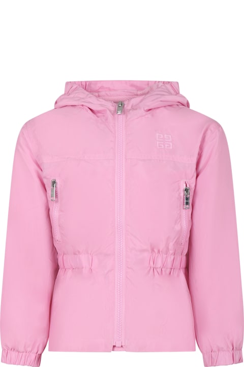 Coats & Jackets for Girls Givenchy Pink Windbreaker For Girl