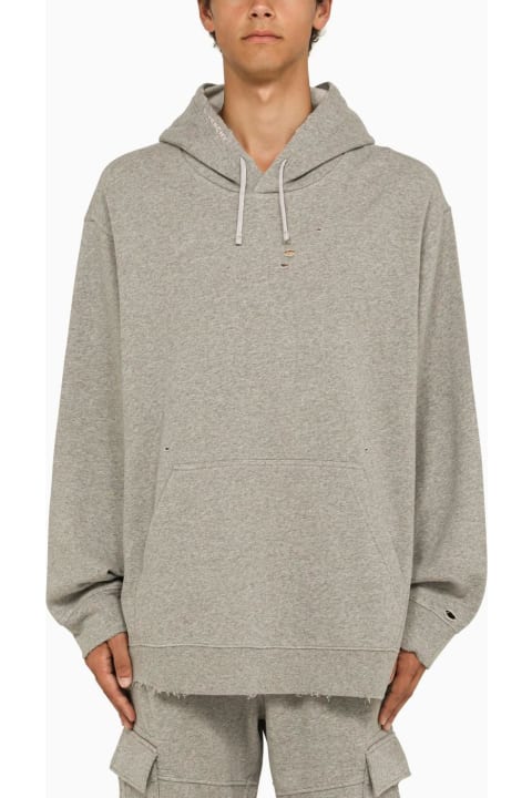 Givenchy Men Givenchy Distressed Drawstring Hoodie
