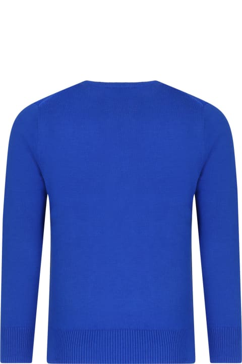 ボーイズ Ralph Laurenのニットウェア＆スウェットシャツ Ralph Lauren Blue Sweater For Boy With Embroidery