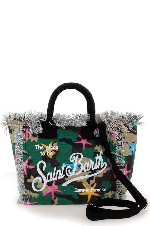 Accessories & Gifts for Girls MC2 Saint Barth Multicolor Handbag With Starfish Print In Cotton Canvas Girl