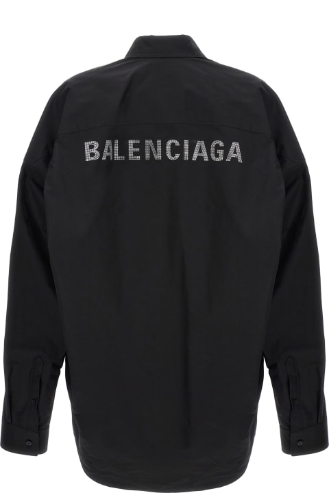 Topwear for Women Balenciaga Rhinestone Logo Shirt