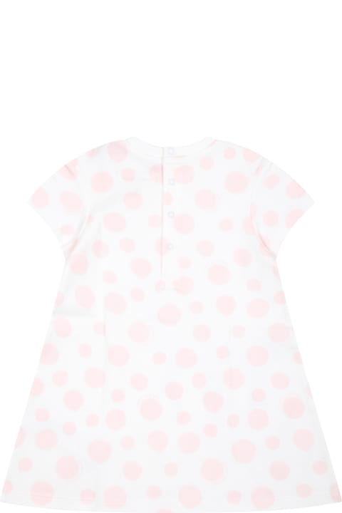 Little Marc Jacobs Clothing for Baby Girls Little Marc Jacobs White Dress For Baby Girl With Print And Polka Dots