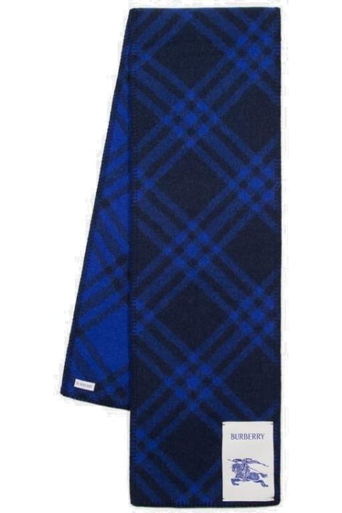 Burberry Accessories for Men Burberry Logo-patch Checked Wraparound Scarf