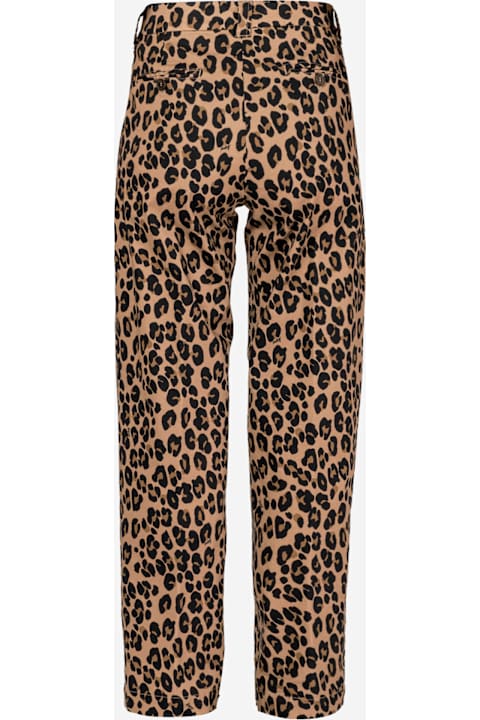 Aspesi for Women Aspesi Stretch Cotton Pants With Leopard Print