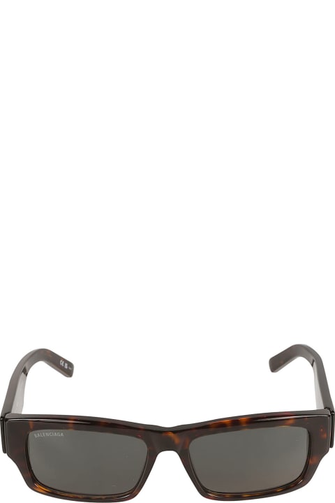 Accessories Sale for Men Balenciaga Eyewear Logo Sided Flame Effect Rectangular Frame Sunglasses