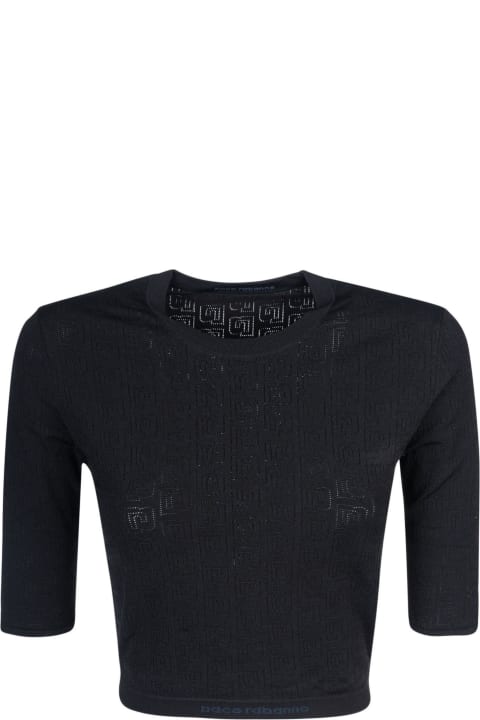 Paco Rabanne Women Paco Rabanne Patterned Knit Cropped Top