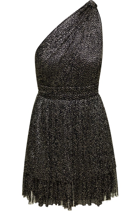 ウィメンズ Sabina Musayevのワンピース＆ドレス Sabina Musayev 'chicago' Mini Black One-shoulder Dress With Polka-dots In Polyester Woman