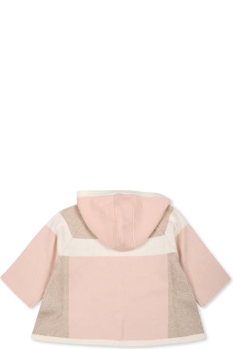 Chloé Coats & Jackets for Baby Boys Chloé Pink Cape For Girl With Logo