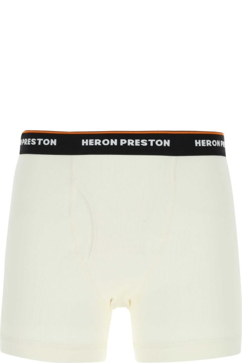 Underwear for Men HERON PRESTON Ivory Stretch Cotton Boxer Set