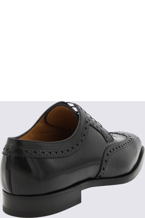 Fashion for Men Ferragamo Black Leather Lace Up Shoes