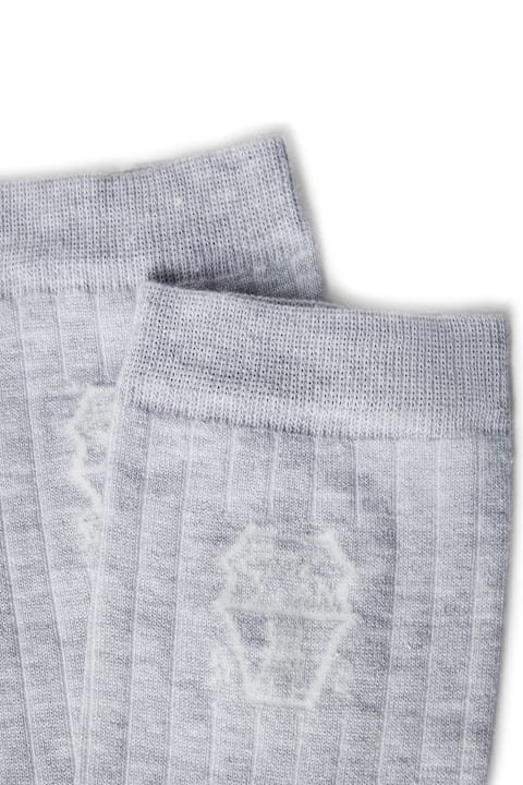 Underwear for Men Brunello Cucinelli Cotton Logoed Socks
