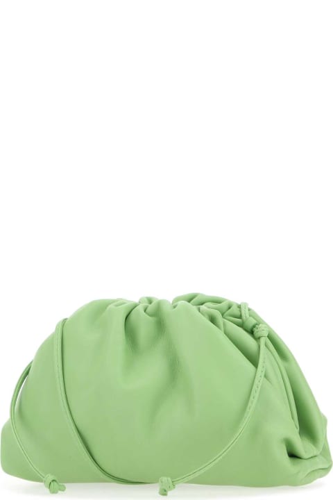 Clutches for Women Bottega Veneta Pastel Green Nappa Leather Mini Pouch Clutch