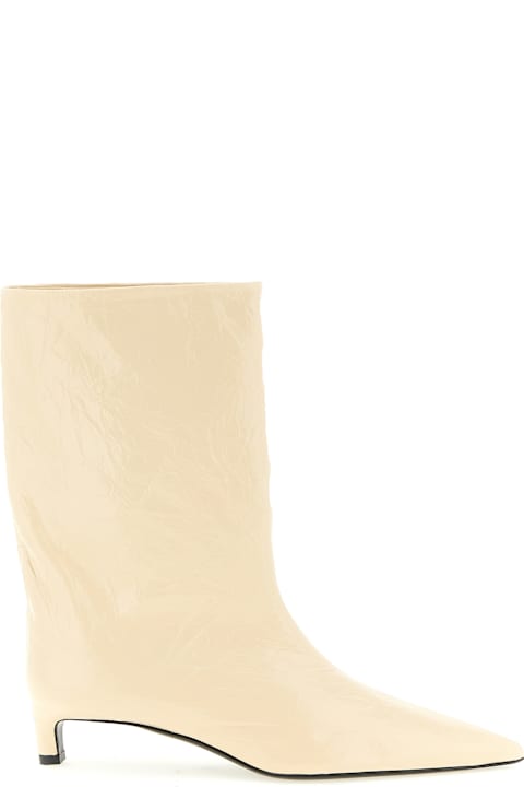 Jil Sander Craquelé Leather Ankle Boots