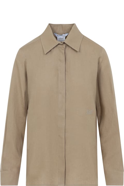 Max Mara Falasco Linen M Logo Shirt