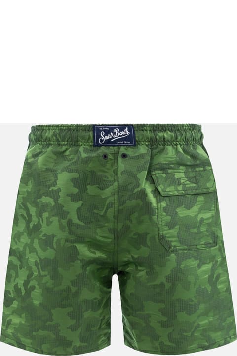 Homeware MC2 Saint Barth Man Ripstop Fabric Swim Shorts Harbour The Riviera With Camo Jacquard