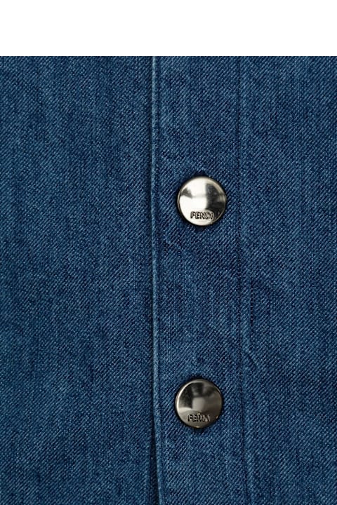 Homeware Fendi Fendi Kids Denim Shirt With Logo