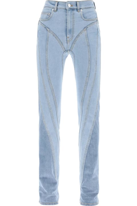 ウィメンズ Muglerのデニム Mugler Spiral Two-tone Skinny Jeans