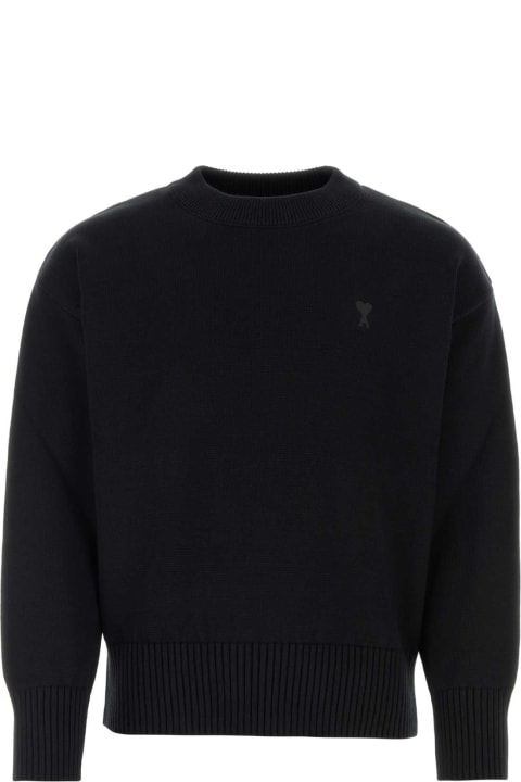 Ami Alexandre Mattiussi Fleeces & Tracksuits for Men Ami Alexandre Mattiussi Black Cotton Blend Sweater