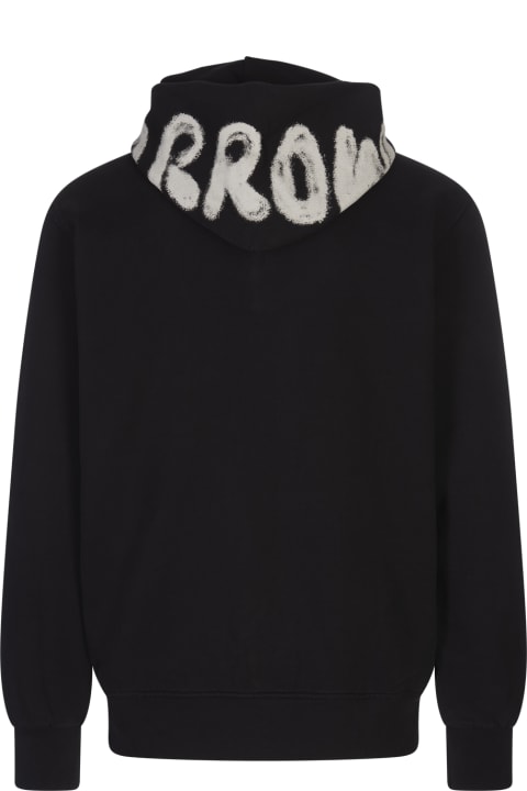 Barrow for Women Barrow Black Hoodie With Logo Lettering On Chest And Hood