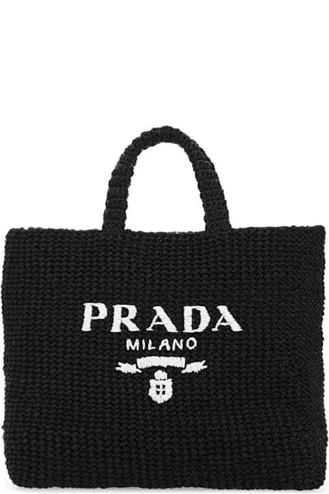 Prada Bags for Women Prada Black Raffia Shopping Bag