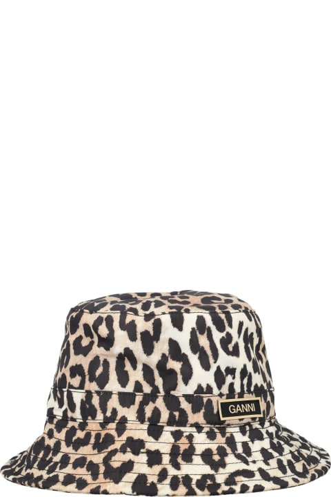 ウィメンズ Ganniの帽子 Ganni Leopard Bucket Hat