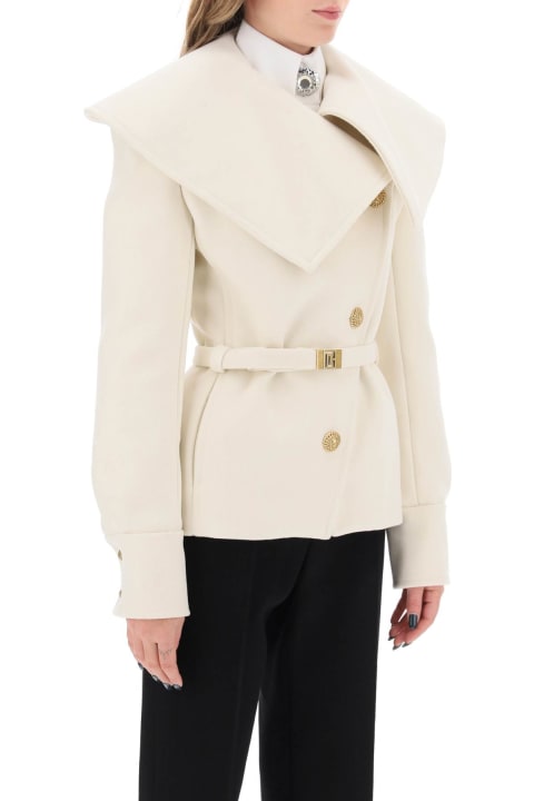 Coats & Jackets for Women Balmain Belted Double-breasted Peacoat