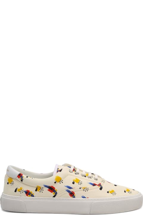 Canvas And Leather Sneakers